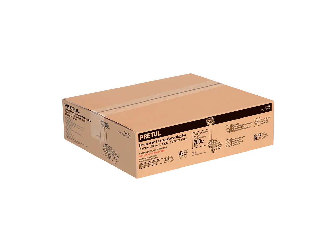 Báscula Electrónica de Plataforma Pretul 28462, Plegable, 200 kg - Foto 4 | aztools.co