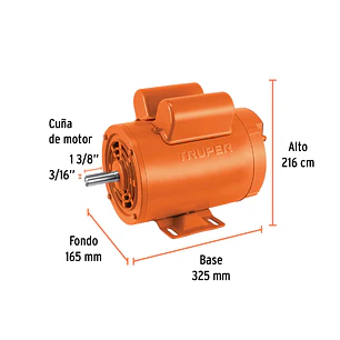 Motor Eléctrico Monofásico Truper 102306, 1 1/2 HP, Baja Velocidad