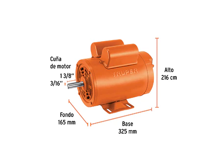 Motor Eléctrico Monofásico Truper 102306, 1 1/2 HP, Baja Velocidad - Foto 2 | aztools.co