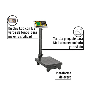 Báscula Electrónica de Plataforma Pretul 28461, Plegable, 100 kg