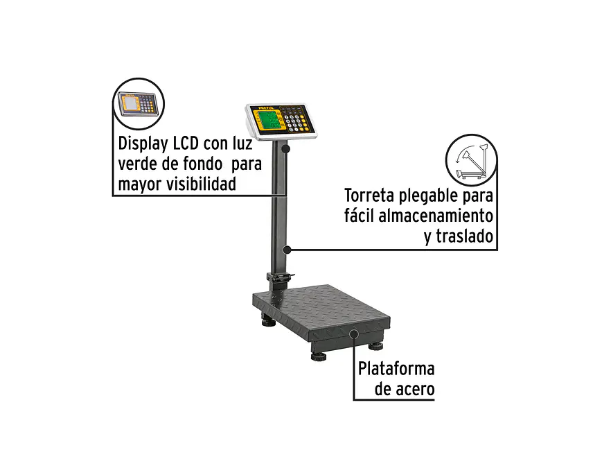 Báscula Electrónica de Plataforma Pretul 28461, Plegable, 100 kg - Foto 2 | aztools.co