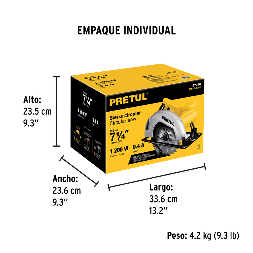 Sierra Circular Pretul 27098, 7-1/4