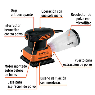 Lijadora Orbital Truper 102746, 1/4 Hoja, 240W