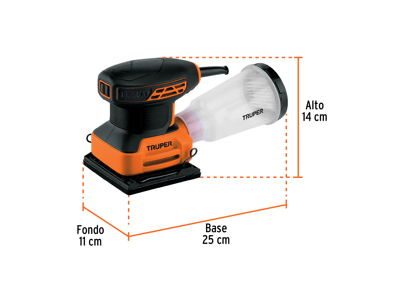 Lijadora Orbital Truper 102746, 1/4 Hoja, 240W - Foto 3 | aztools.co