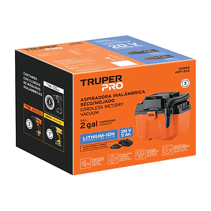 Aspiradora Inalámbrica 20V Truper 103955 (con 1 Batería 2Ah)