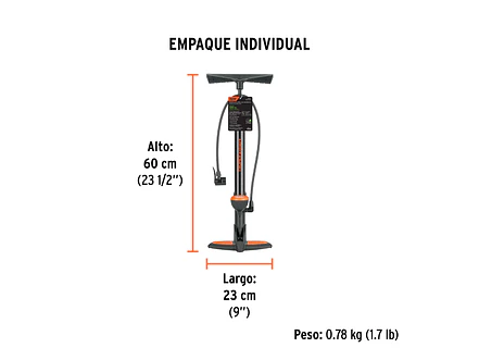 Bomba Manual para Inflar Truper 103614, con Manómetro, 120 PSI - Foto 2 | aztools.co
