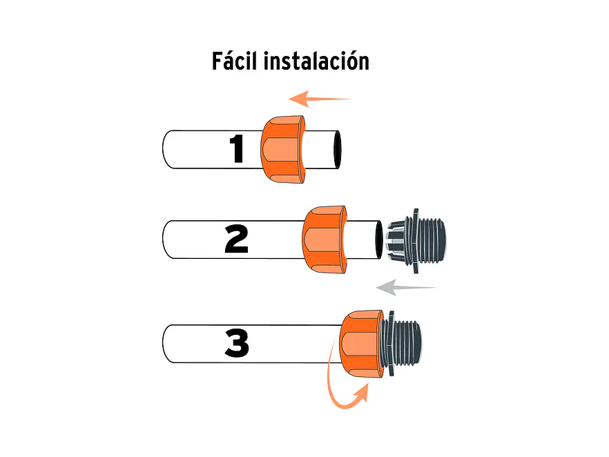 Acople Plástico Truper 103060, 1/2