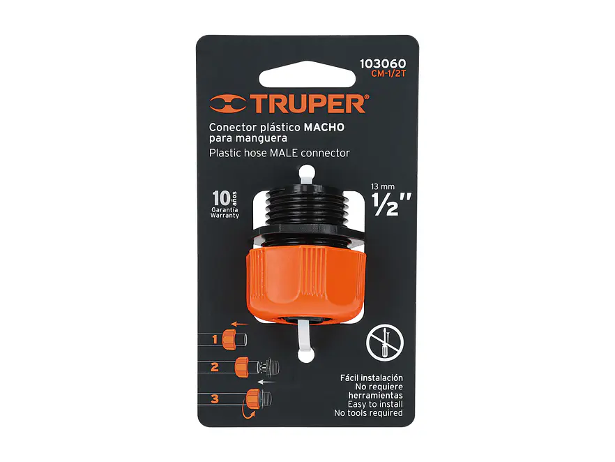 Acople Plástico Truper 103060, 1/2