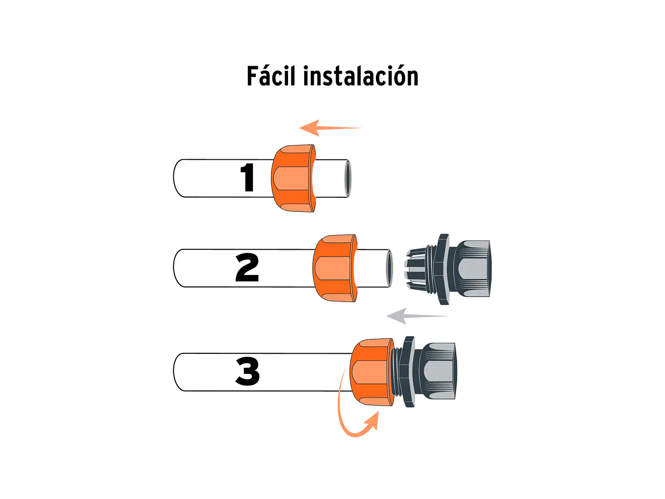 Acople Plástico Truper 102989, 1/2
