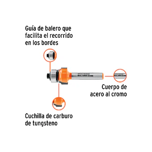 Fresa para Ruteadora Truper 102726, Redondeadora, 5/8