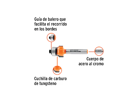 Fresa para Ruteadora Truper 102726, Redondeadora, 5/8
