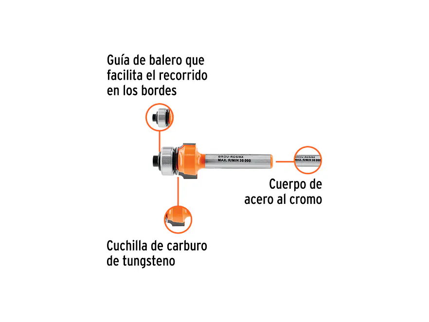 Fresa para Ruteadora Truper 102726, Redondeadora, 5/8
