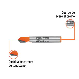 Fresa para Ruteadora Truper 102718, Corte en 