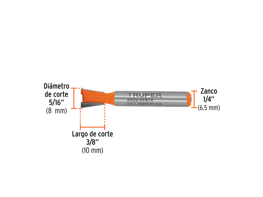 Fresa para Ruteadora Truper 102717, Cola de Pato, 5/16