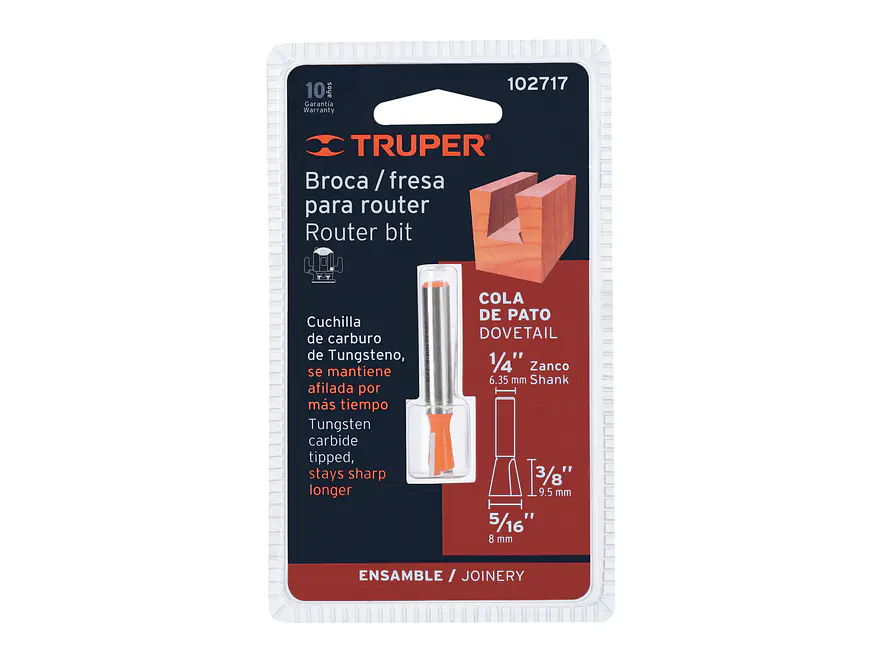 Fresa para Ruteadora Truper 102717, Cola de Pato, 5/16