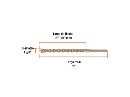 Broca SDS Truper para Concreto Truper 101468, 1-3/8 x 21