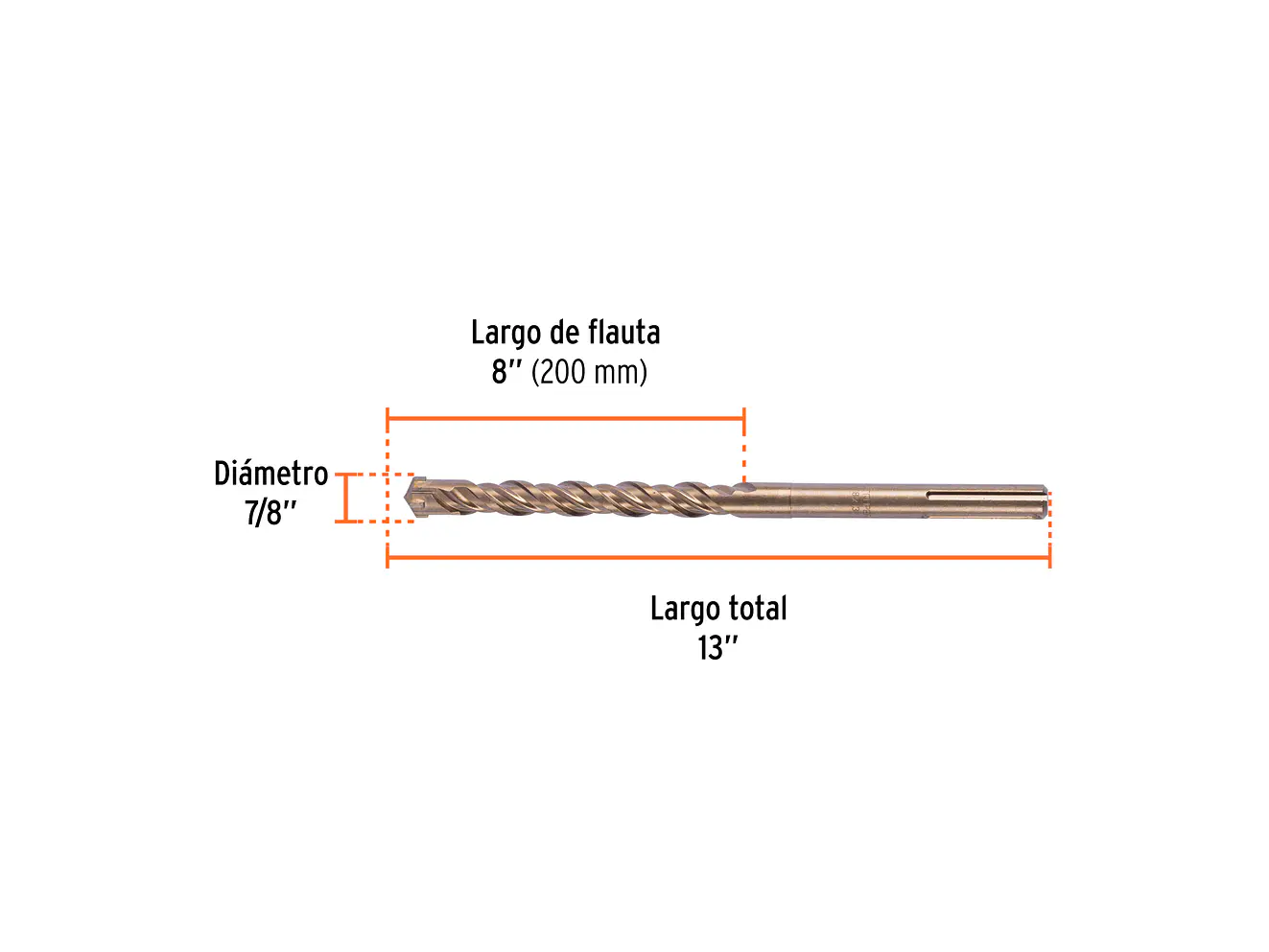 Broca SDS Truper para Concreto Truper 101438, 7/8 x 13