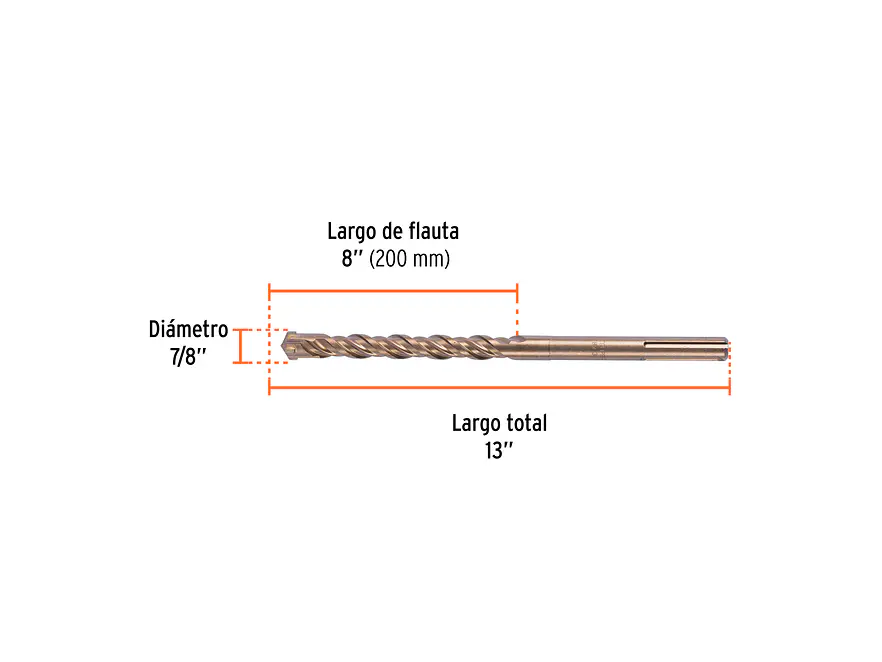 Broca SDS Truper para Concreto Truper 101438, 7/8 x 13