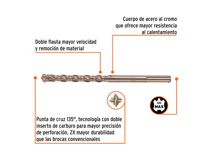 Broca SDS Truper para Concreto Truper 101438, 7/8 x 13