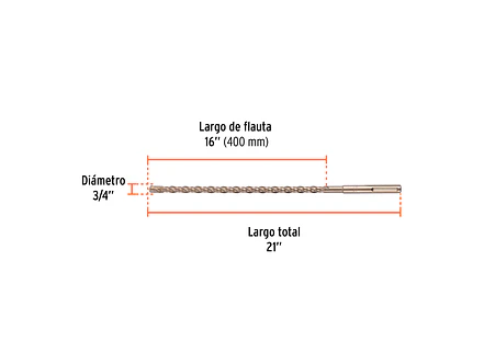 Broca SDS Truper para Concreto Truper 101436, 3/4 x 21