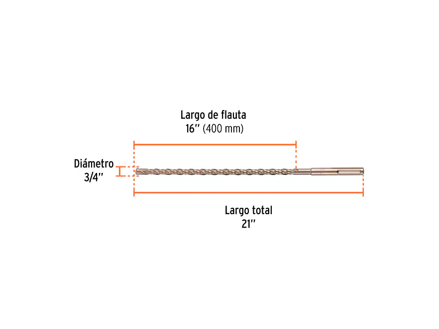 Broca SDS Truper para Concreto Truper 101436, 3/4 x 21