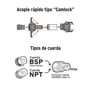 Juego de Conexiones Rápidas Truper 103764, para Manguera de 2