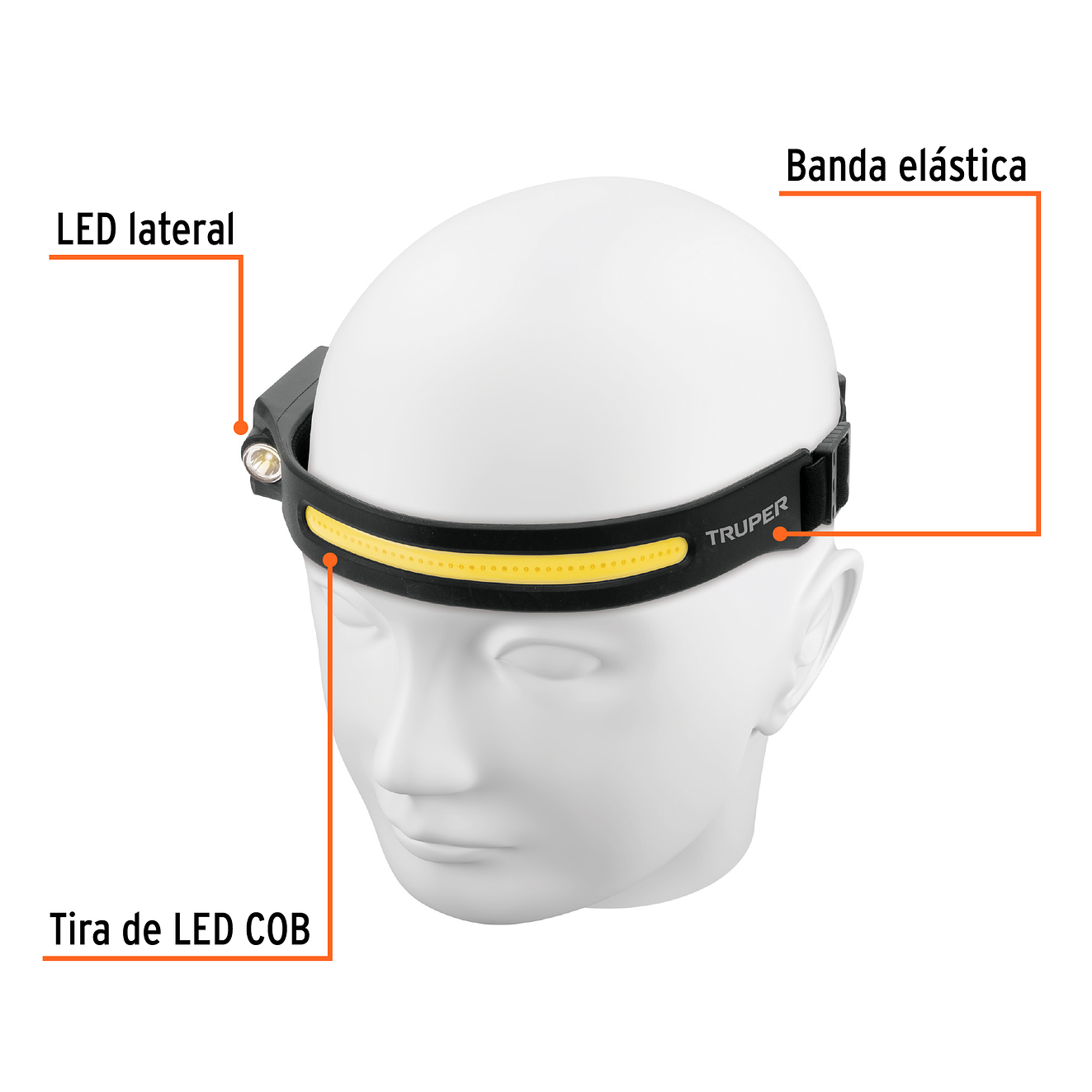 Linterna de Minero LED Truper 103117, Recargable, 350 lm con Sensor 2