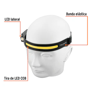 Linterna de Minero LED Truper 103117, Recargable, 350 lm con Sensor