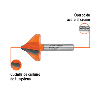 Fresa para Ruteadora Truper 102719, Corte en 