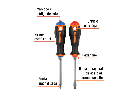 Dúo de Destornilladores Truper 19622, 1/4