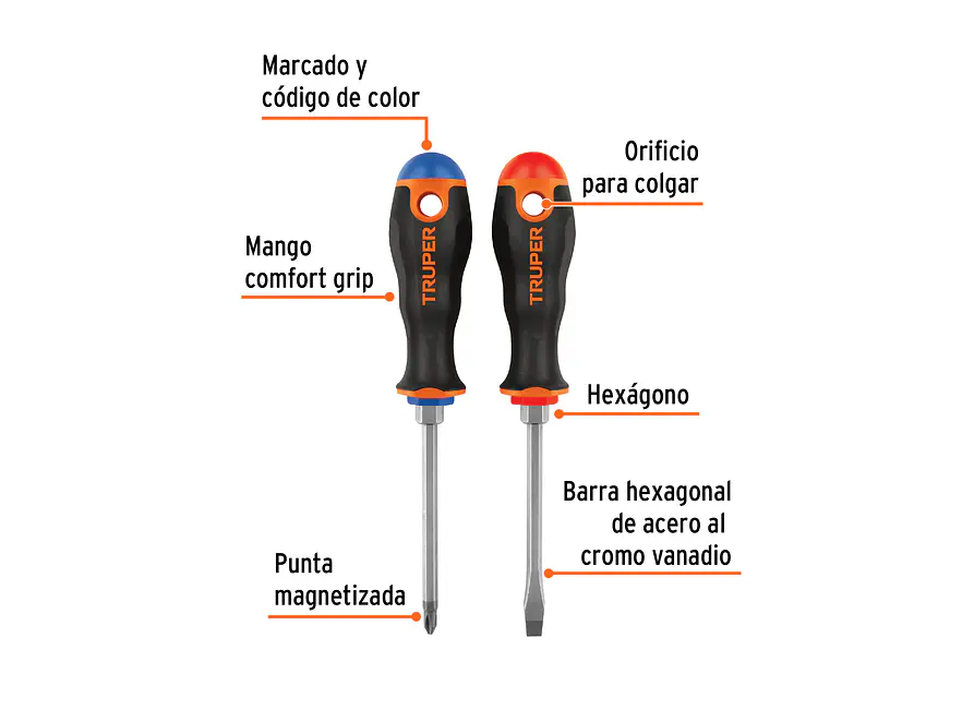 Dúo de Destornilladores Truper 19622, 1/4