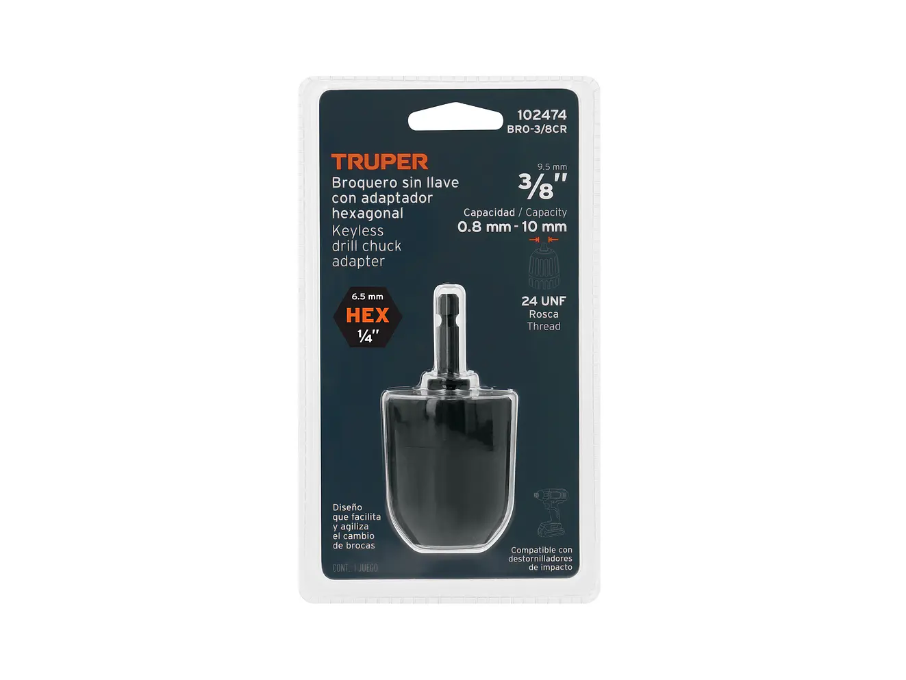Mandril sin Llave Truper 102474, 3/8