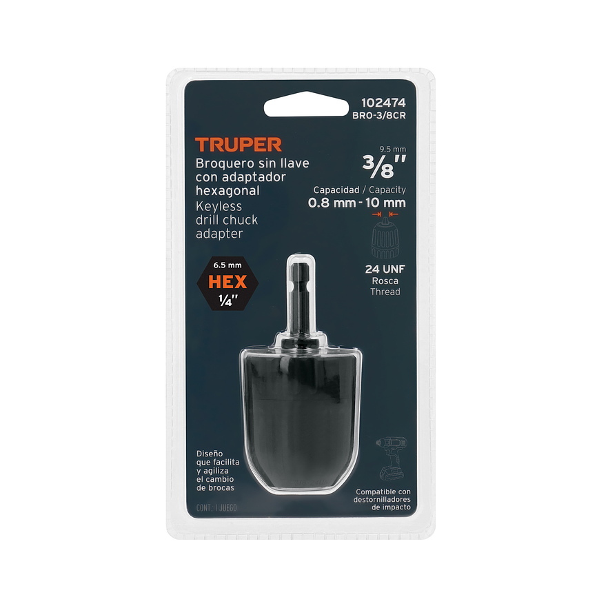 Mandril sin Llave Truper 102474, 3/8