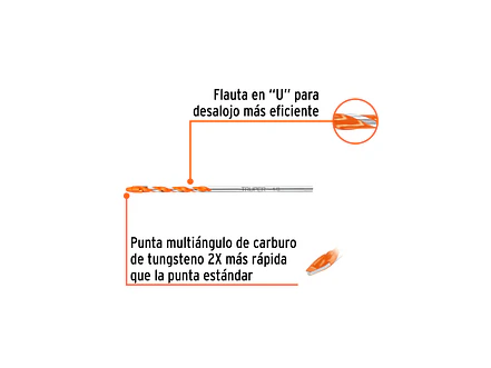 Broca Multimaterial Truper 103017, 1/8 x 3