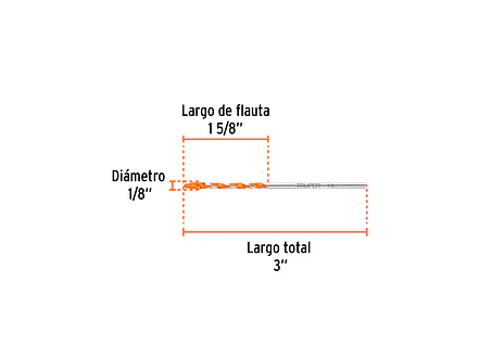 Broca Multimaterial Truper 103017, 1/8 x 3