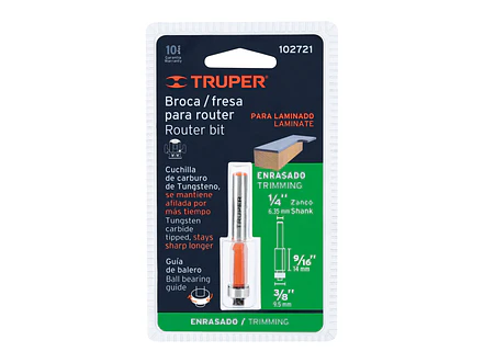 Fresa para Ruteadora Truper 102721, Corte Recto, 3/8