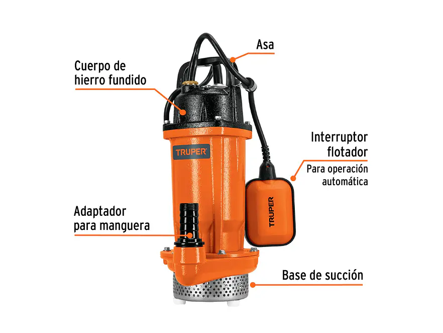 Bomba Sumergible para Agua Truper 100169, 1/2 HP - Foto 2 | aztools.co