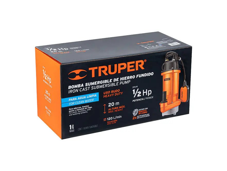 Bomba Sumergible para Agua Truper 100169, 1/2 HP - Foto 5 | aztools.co