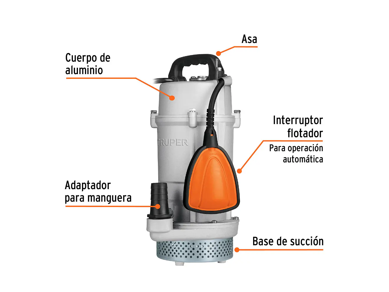Bomba Sumergible para Agua Limpia Truper 15002 - Foto 2 | aztools.co