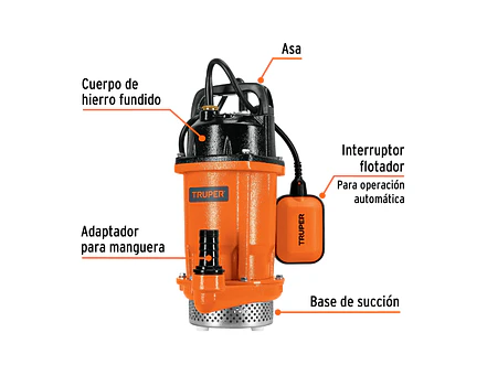 Bomba Sumergible para Agua Truper 100170, 3/4 HP - Foto 2 | aztools.co
