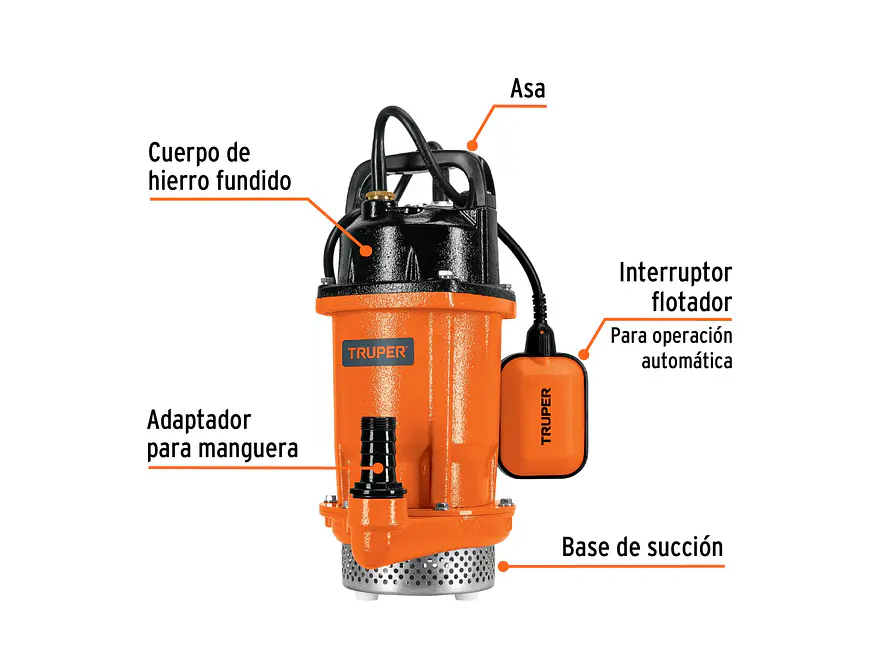 Bomba Sumergible para Agua Truper 100170, 3/4 HP - Foto 2 | aztools.co
