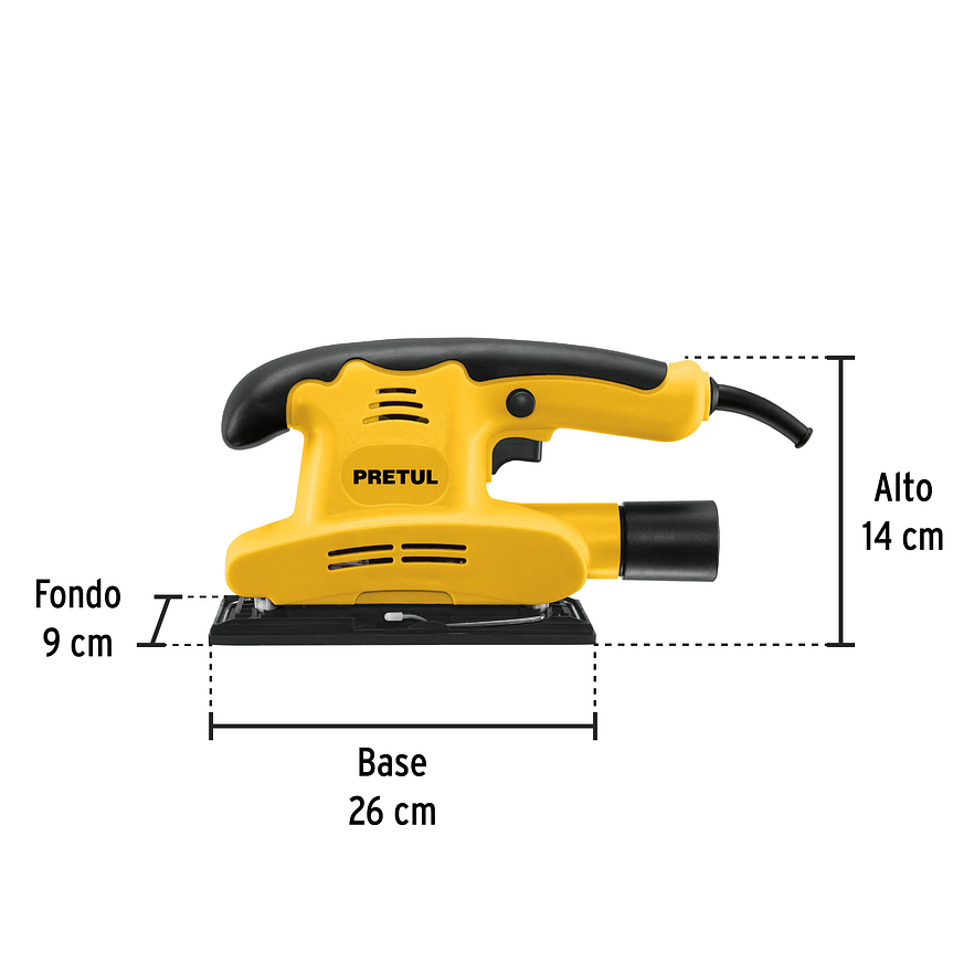 Lijadora Orbital Pretul 28220, 1/3 de Hoja, 150W 3