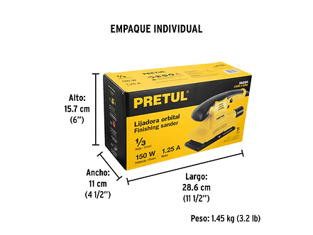 Lijadora Orbital Pretul 28220, 1/3 de Hoja, 150W - Foto 4 | aztools.co