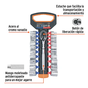 Juego de Copas Truper 103109, MM y STD, Mando 3/8