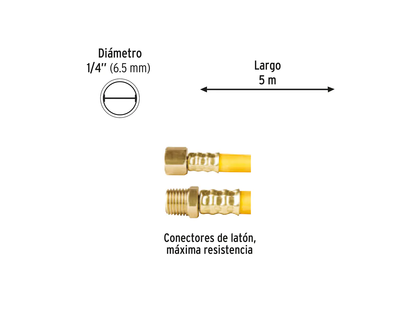 Manguera para Compresor Pretul 20662, de PVC, 5m x 1/4