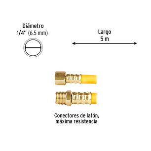 Manguera para Compresor Pretul 20662, de PVC, 5m x 1/4