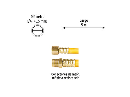 Manguera para Compresor Pretul 20662, de PVC, 5m x 1/4