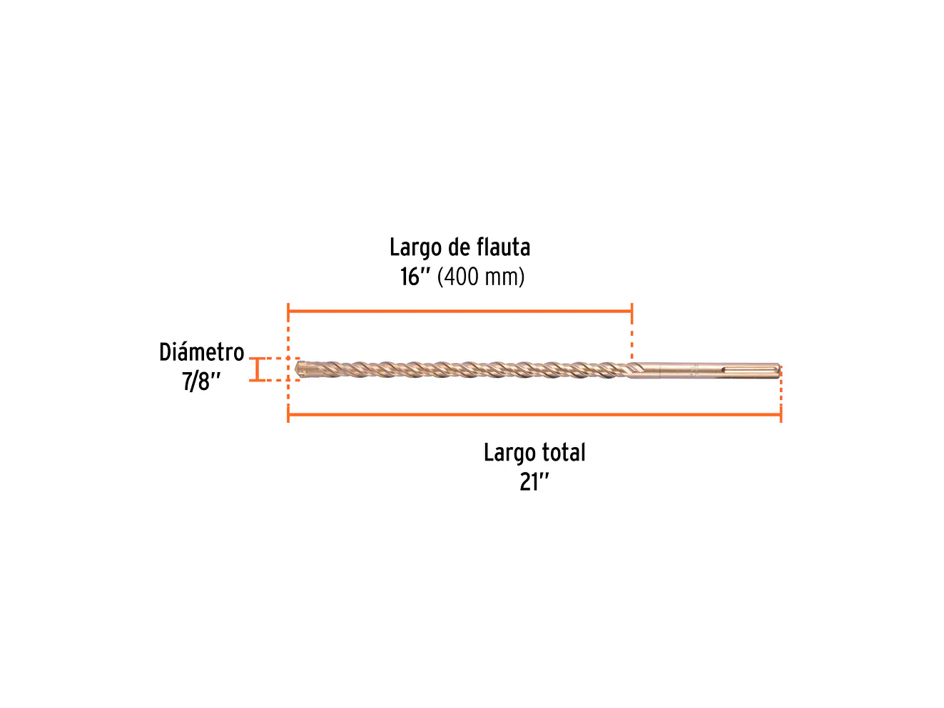 Broca SDS Truper para Concreto Truper 101439, 7/8 x 21