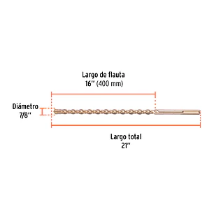Broca SDS Truper para Concreto Truper 101439, 7/8 x 21