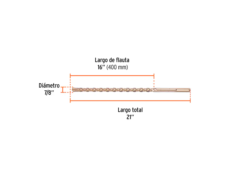 Broca SDS Truper para Concreto Truper 101439, 7/8 x 21